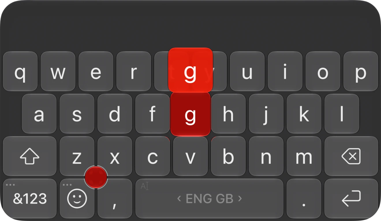 The TypEvent keyboard with the Liquid Glass theme.